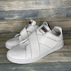 Goats Size 9 White Leather Criss Cross Platform Sneakers Women Casual Streetwear